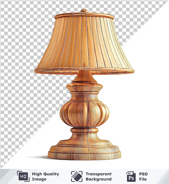 transparent background with isolated wooden lamp isolated on a transparent background