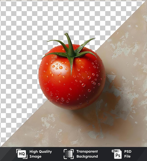 transparent background with isolated zoni tomato and green leaf