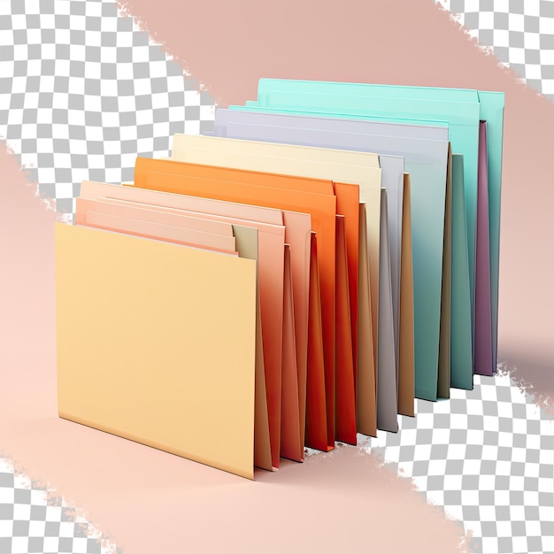 PSD transparent background with manila folders