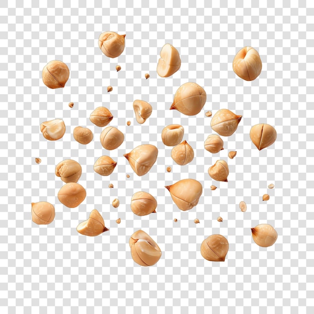 PSD a transparent background with a pattern of nuts and seeds