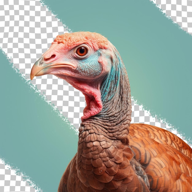 Transparent background with turkey portrait