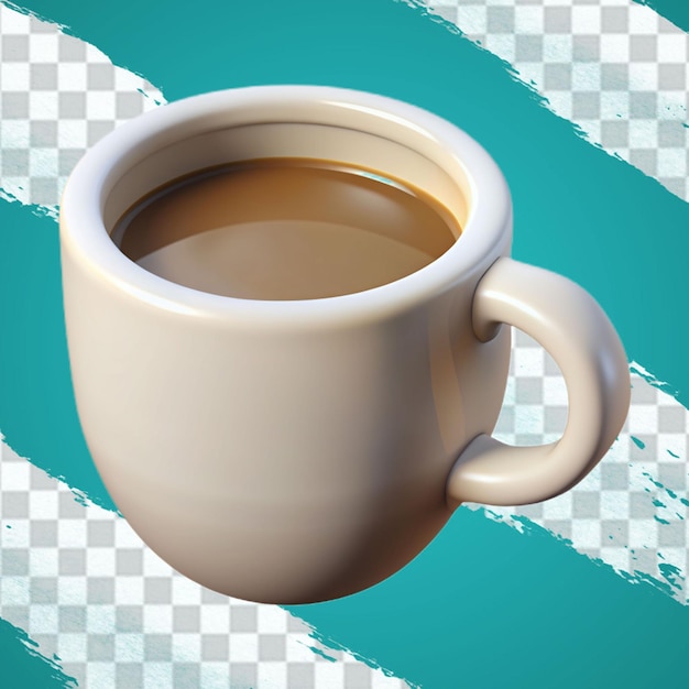 transparent background with a white cup