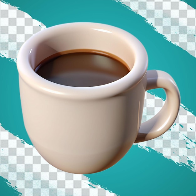 transparent background with a white cup