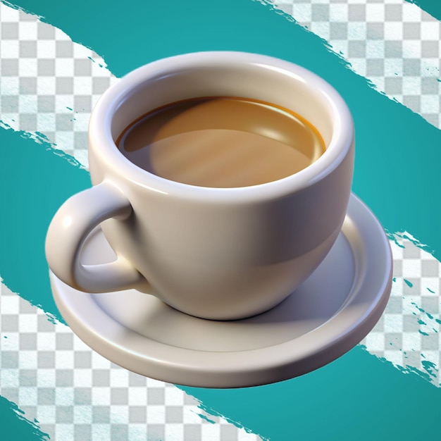 transparent background with a white cup