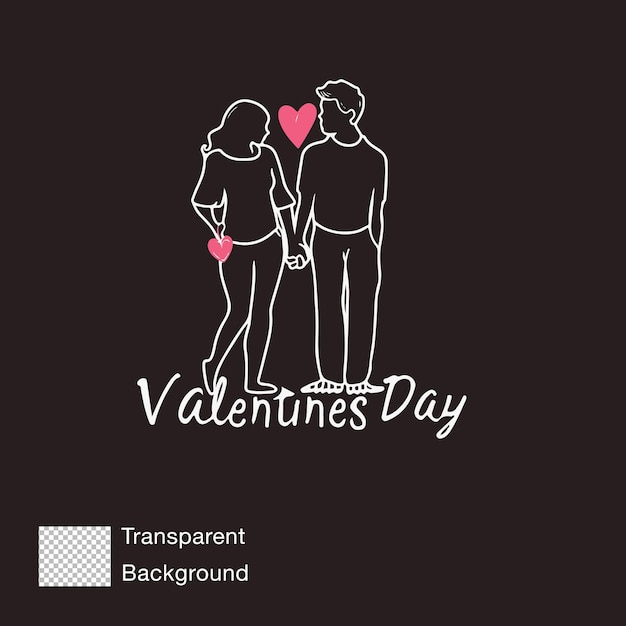 PSD transparent backgroundtypography logo happy valentines day boyfriend and girlfriend romantic