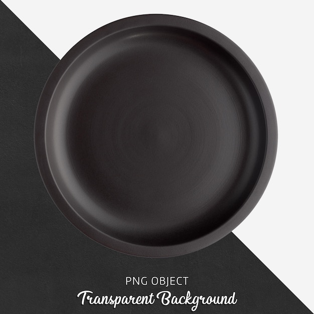 Transparent black ceramic or porcelain round plate