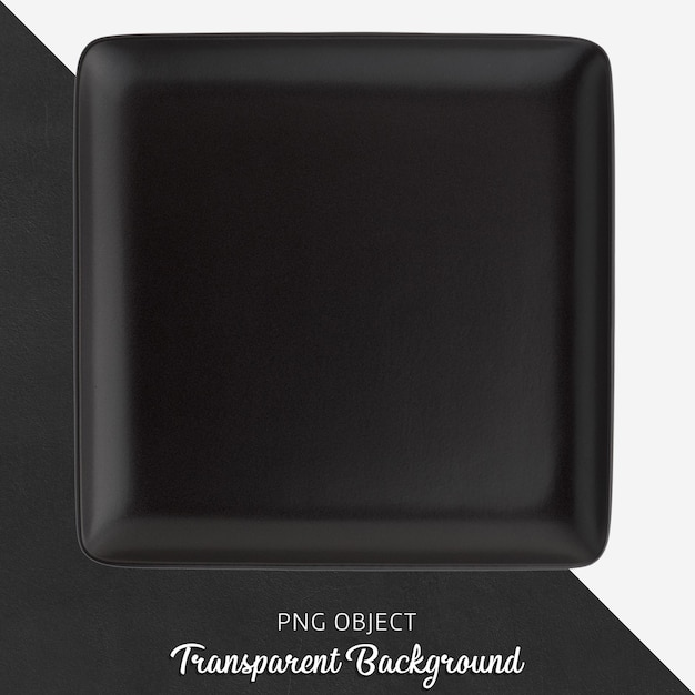 Transparent black ceramic or porcelain square plate