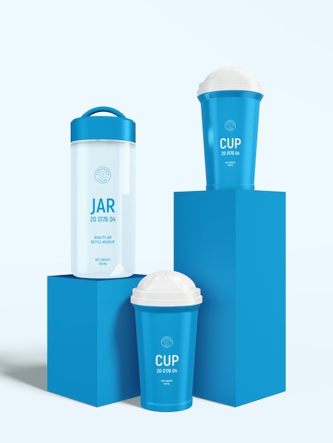 Transparent Blender Juice Bottle Branding Mockup