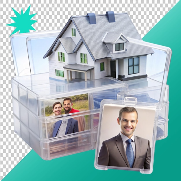 PSD transparent boxes house isolated on transparent background on transparent background