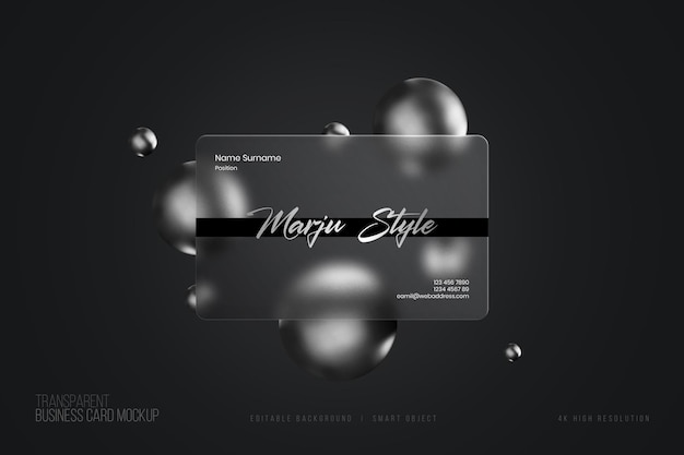 PSD transparent business card mockup