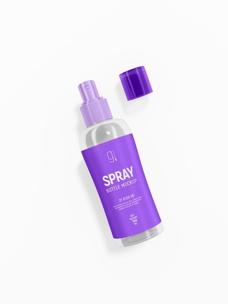 Transparent Cosmetic Spray Bottle Packaging Mockup