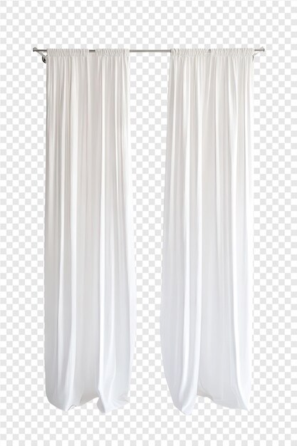 PSD a transparent curtain with white curtains on a transparent background