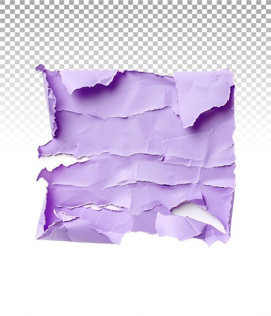 PSD transparent cutout of deep purple paper tear