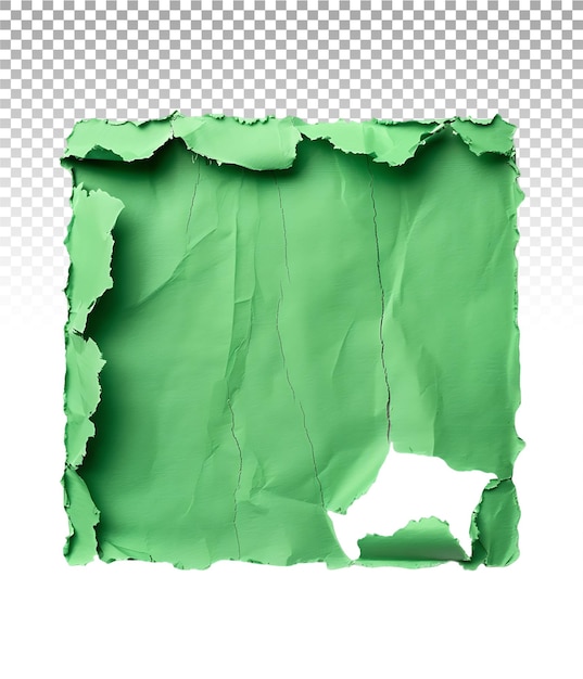 PSD transparent cutout of forest green paper tear