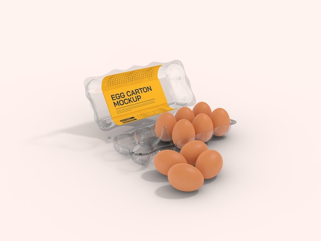 Transparent egg box mockup