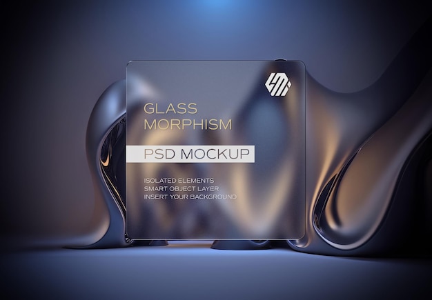 Transparent frosted glass on editable background Mockup