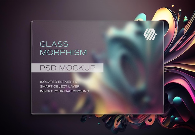 Transparent Frosted Glass Morphism Mockup on Editable Background