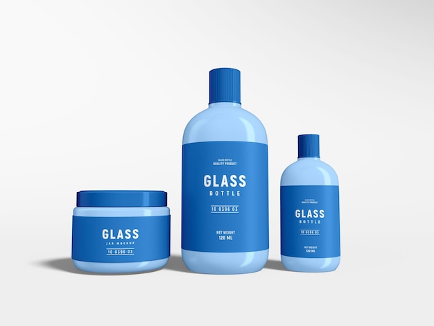 Transparent Glass Bottle Branding Mockup