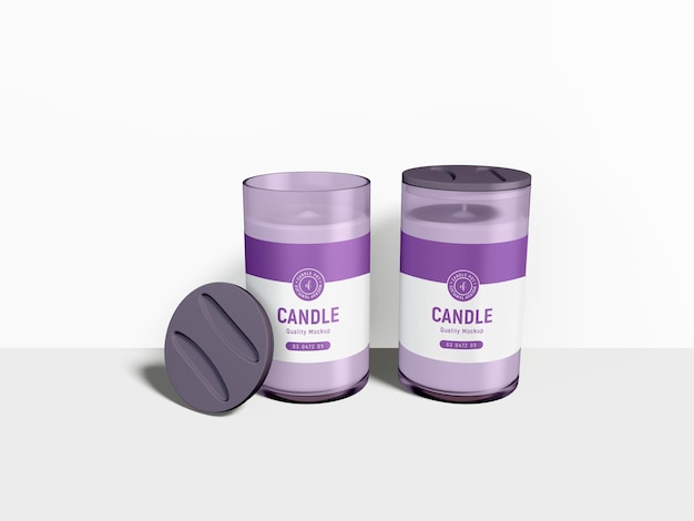 Transparent Glass Candle Jar Branding Mockup