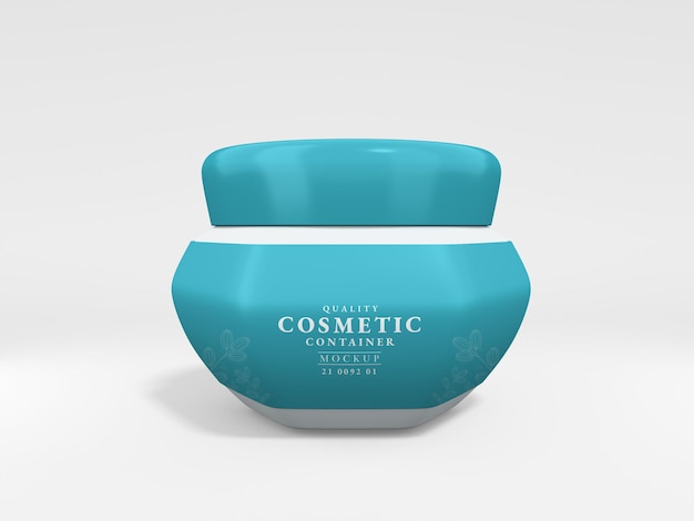 Transparent Glass Cosmetic Cream Container Branding Mockup