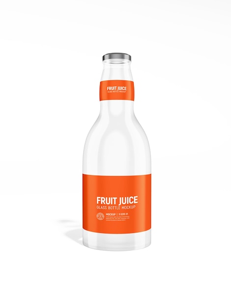 Transparent Glass Juice Bottle Branding Mockup