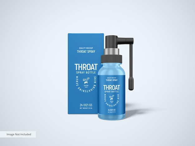 Transparent Glass Throat Spray Bottle Branding Mockup