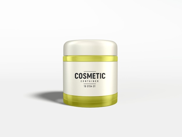 Transparent Glossy Glass Cosmetic Cream Container Branding Mockup