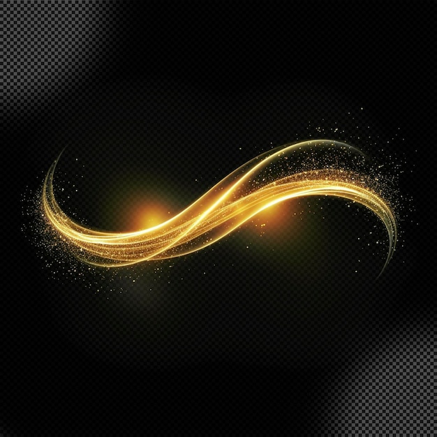 Transparent golden glitters wave particles effect