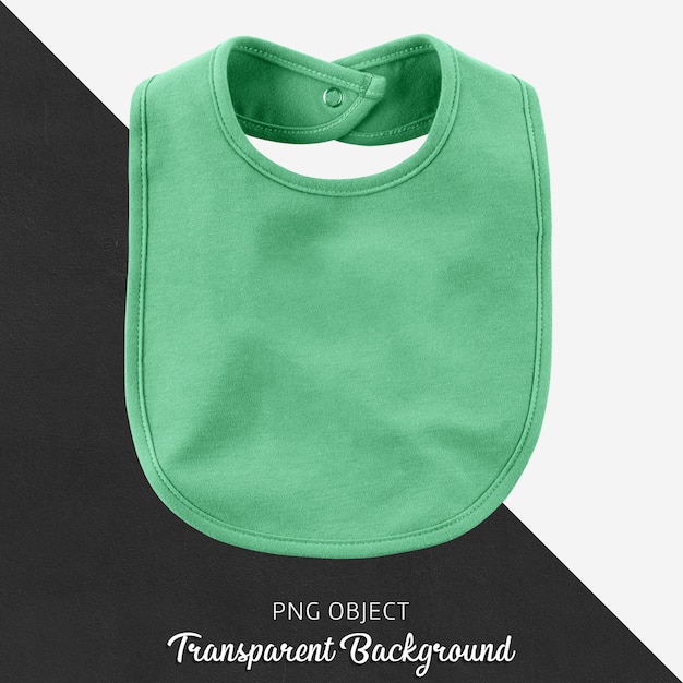 PSD transparent green bib for baby or children