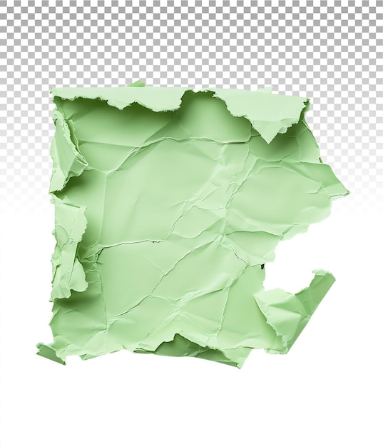 PSD transparent green paper tear isolation