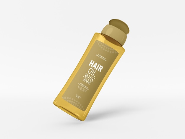 Transparent Hair Oil Bottle Packaging Mockup