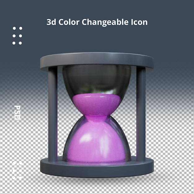 Transparent hourglass 3d render icon