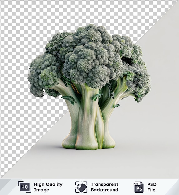 transparent object broccoli isolated on a transparent background