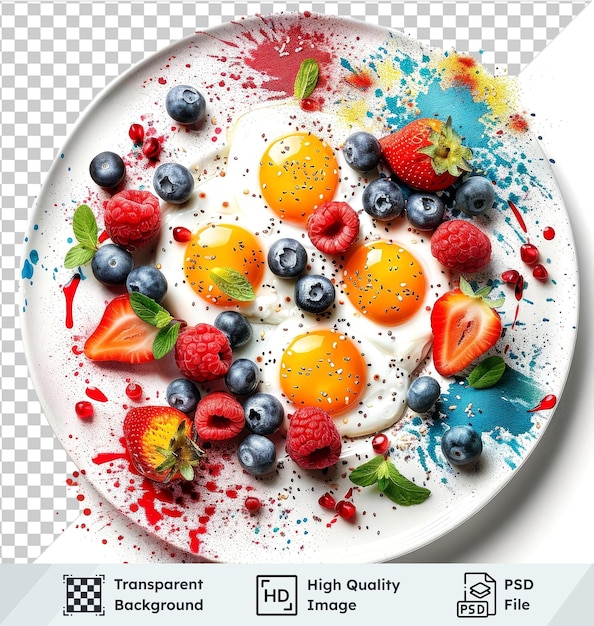 Transparent object Creative breakfast plates with playful arrangements on transparent background