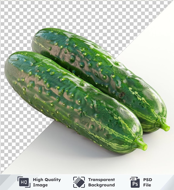 Transparent object cucumbers images in row with white shadow