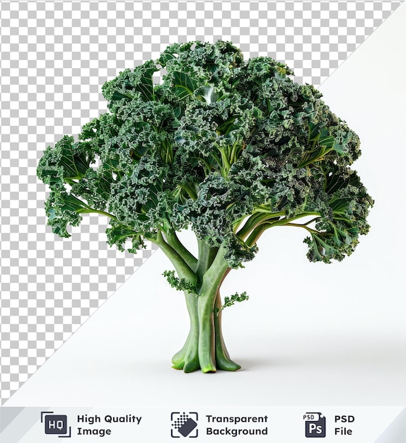 transparent object hyperealistic high quality organic green broccoli with a green stem