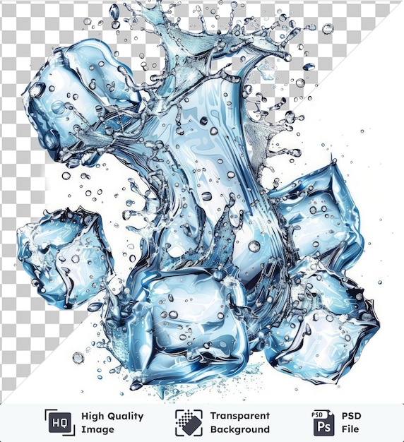 transparent object ice crystal splashes vector symbol frost blue ice cubes on a isolated background