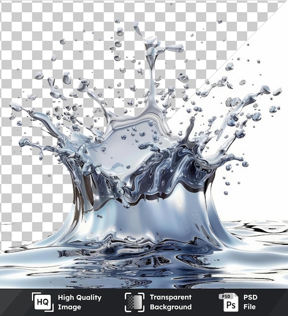 transparent object liquid metal splashes vector symbol quicksilver on a isolated background