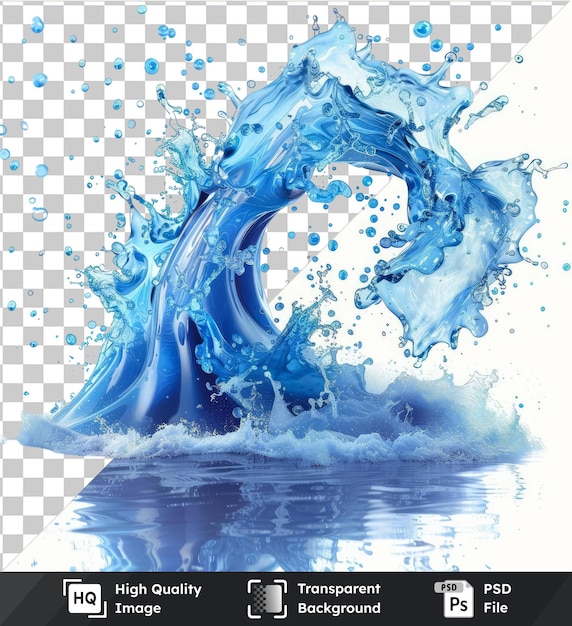 transparent object liquid splash waves vector symbol aqua blue water splashing in the ocean