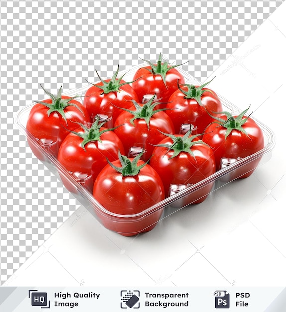 transparent object pack of tomatoes in a plastic tray png clipart