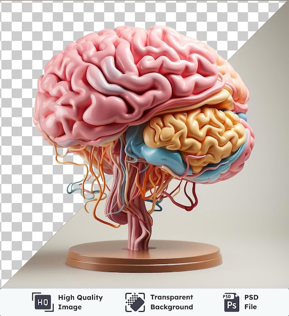 PSD transparent object realistic photographic neuroscientist_s brain model