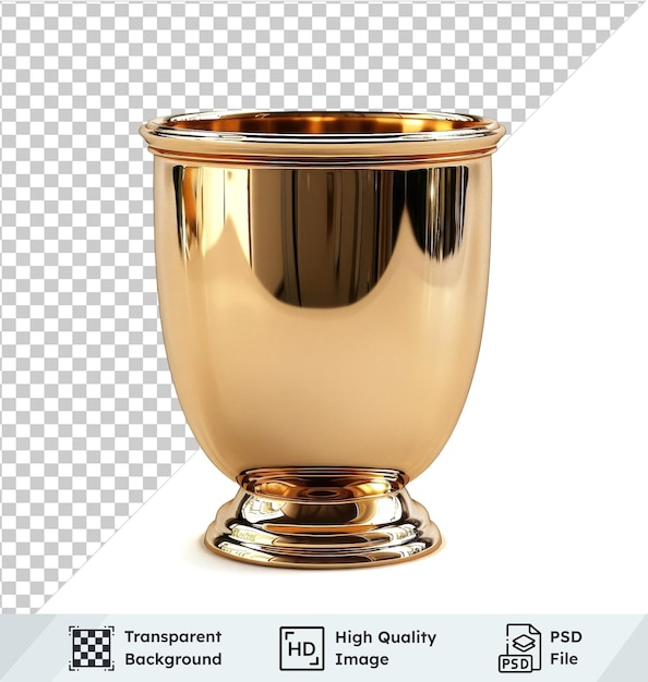 transparent object shiny gold cup isolated on a transparent background