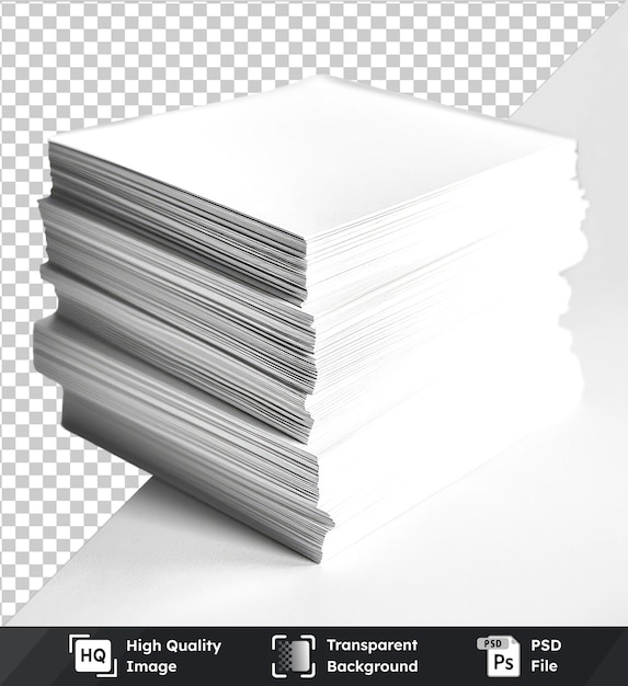 transparent object stack of paper isolated on transparent background