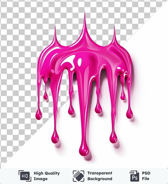 transparent object vector paint drips symbol neon pink on a isolated background