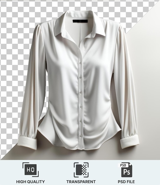 transparent object on a white background a white shirt with a white collar and button