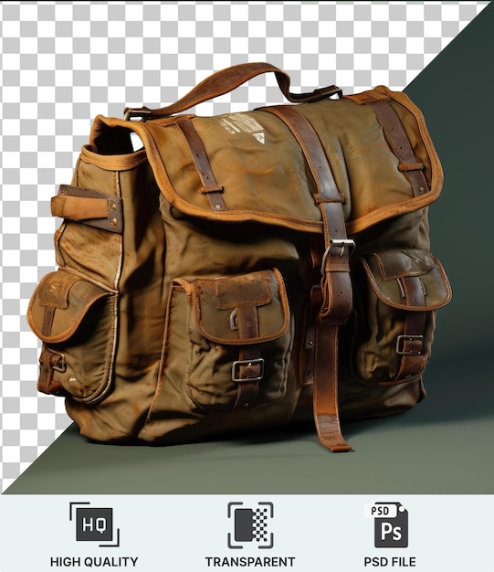 transparent object with brown leather straps and buckles featuring a brown bag with a leather and brown strap and a leather and brown bag with a leather and brown strap all set against a dark