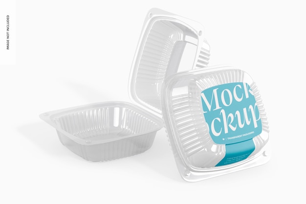 Transparent Packaging with Label Mockup, Perspective