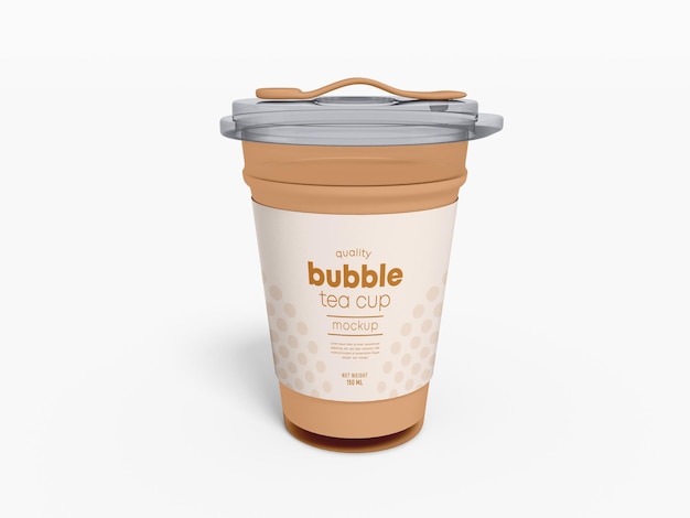 Transparent Plastic Bubble Tea Cup Mockup