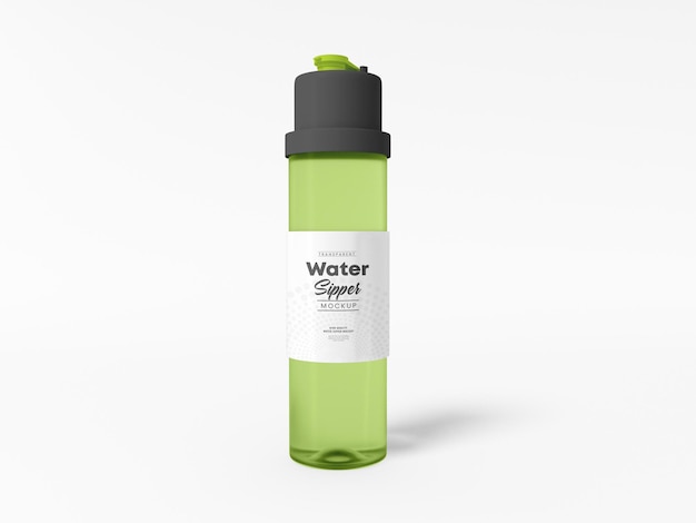 Transparent Plastic Water Sipper Bottle Mockup