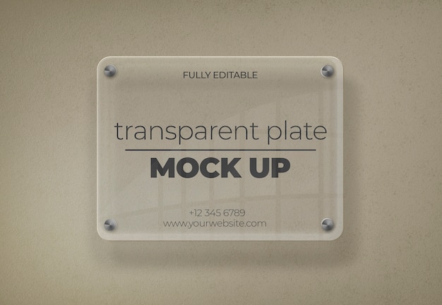 Transparent plate mockup